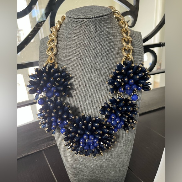 Banana republic blue statement necklace and earrings. Worn once. - Picture 1 of 3